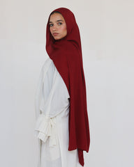 Elegance Modal Hijab  - Ruby Red