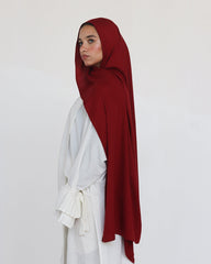 Elegance Modal Hijab  - Ruby Red