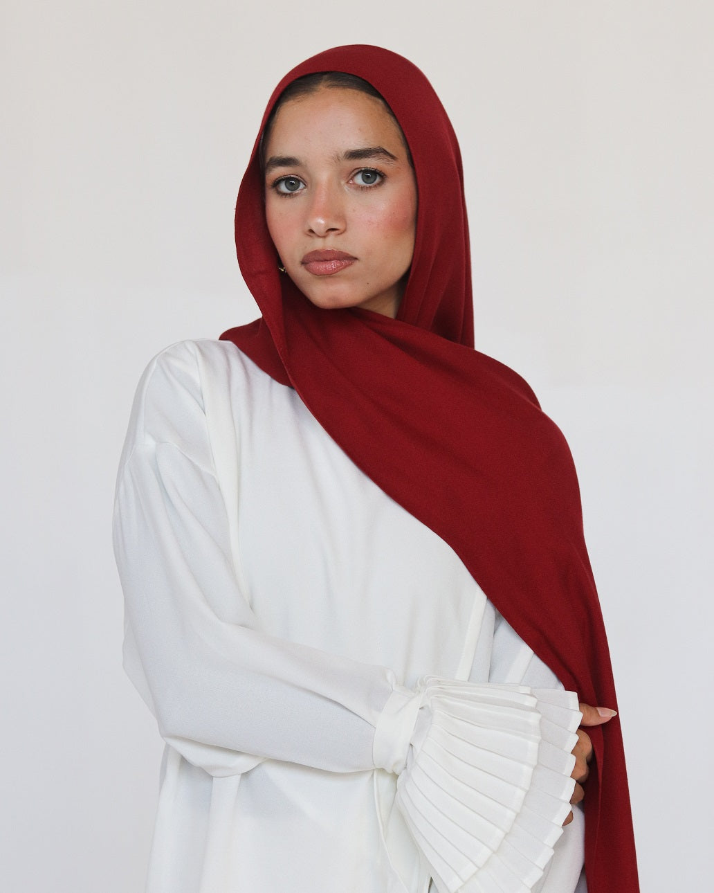 Elegance Modal Hijab  - Ruby Red