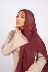 Organza Scarf - Maroon