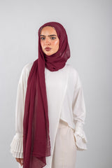 Crinkle Modal Hijab - Wine Red