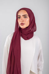 Crinkle Modal Hijab - Wine Red