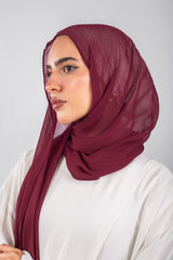 Crinkle Modal Hijab - Wine Red