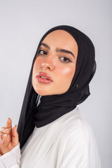 Crinkle Modal Hijab - Black